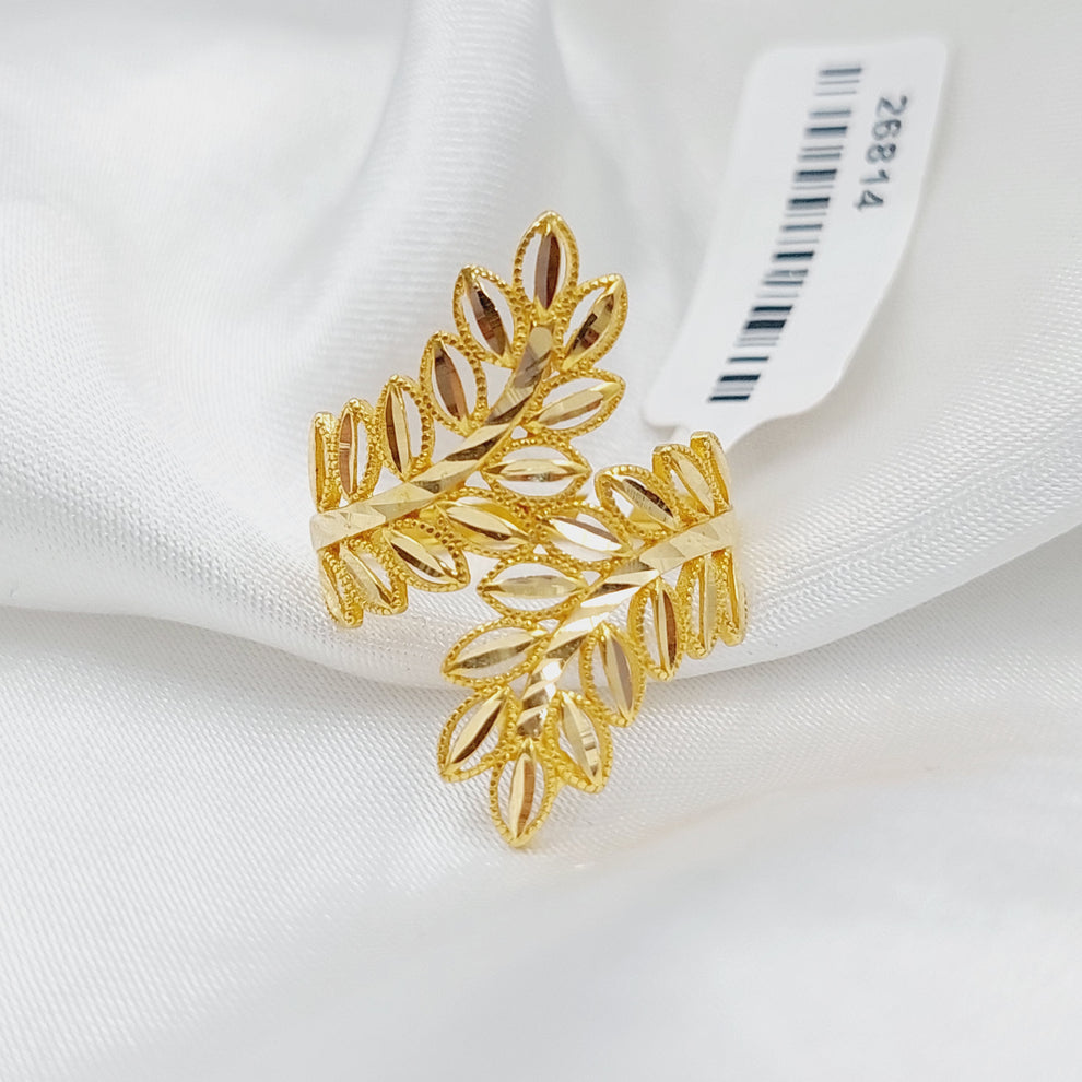 Luxury Leaf Ring Made Of K Yellow Gold by Saeed Jewelry-28449
