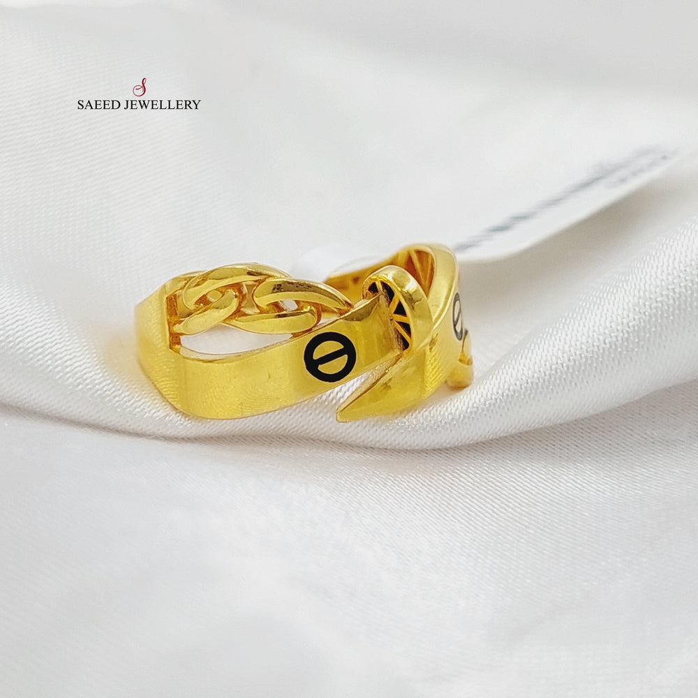 21K Gold Luxury Nail Ring by Saeed Jewelry - Image 2