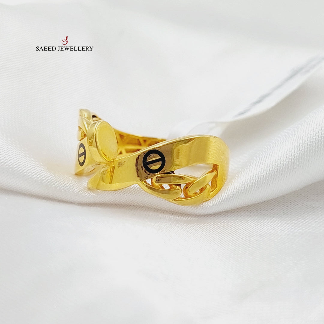 21K Gold Luxury Nail Ring by Saeed Jewelry - Image 3