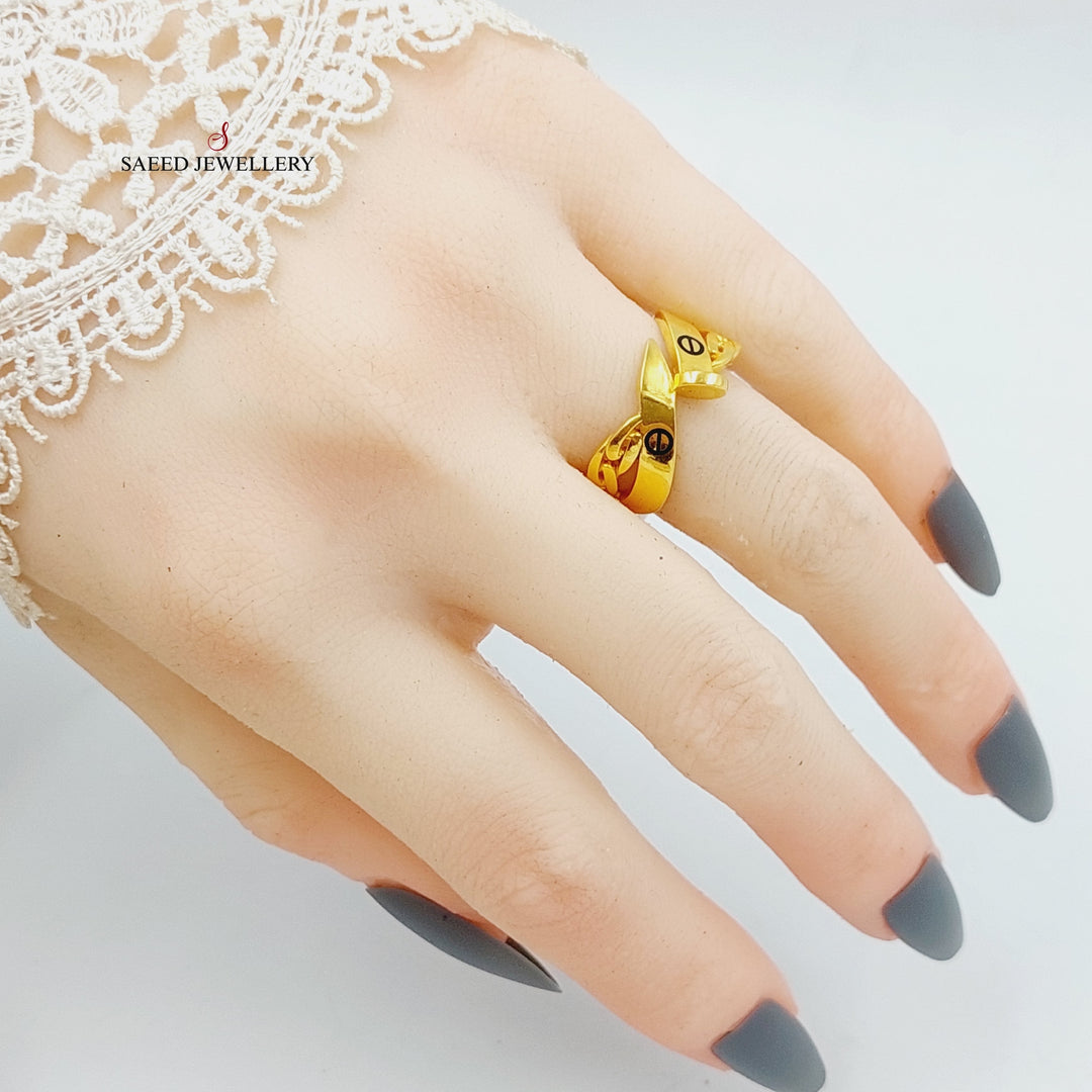 21K Gold Luxury Nail Ring by Saeed Jewelry - Image 4