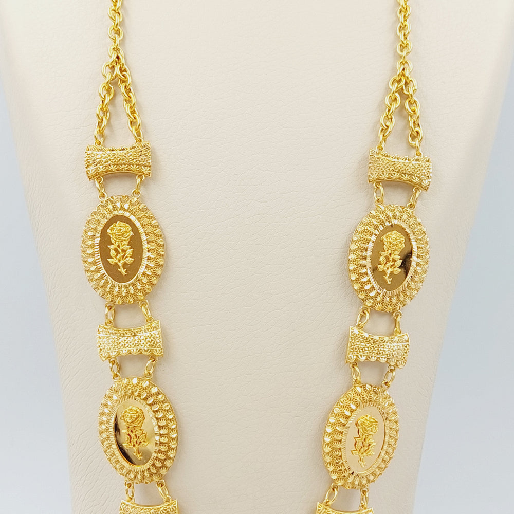 21K Gold Luxury Ounce Long Necklace by Saeed Jewelry - Image 2