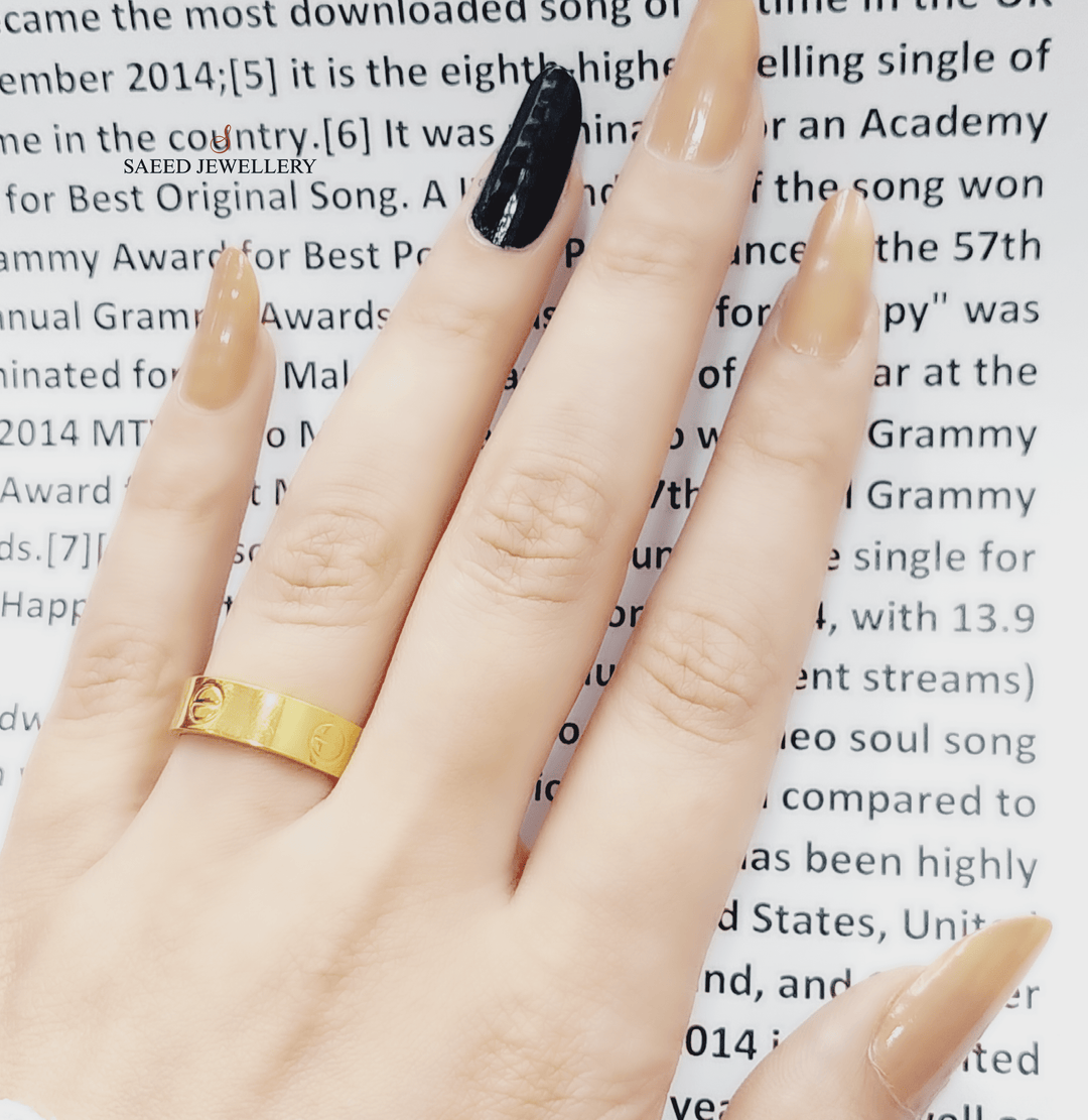 21K Gold Luxury Plain Wedding Ring by Saeed Jewelry - Image 2