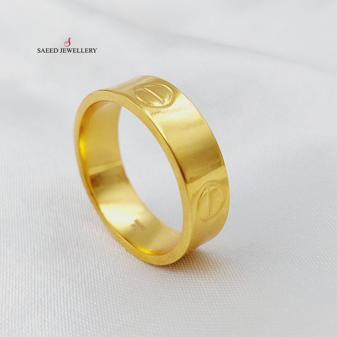 21K Gold Luxury Plain Wedding Ring by Saeed Jewelry - Image 1