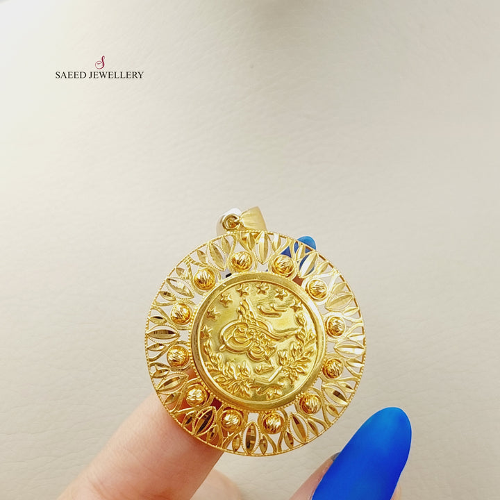 Luxury Rashadi Pendant Made Of 21K Yellow Gold by Saeed Jewelry-27853