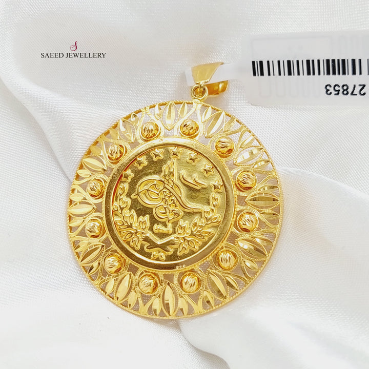 Luxury Rashadi Pendant Made Of 21K Yellow Gold by Saeed Jewelry-27853