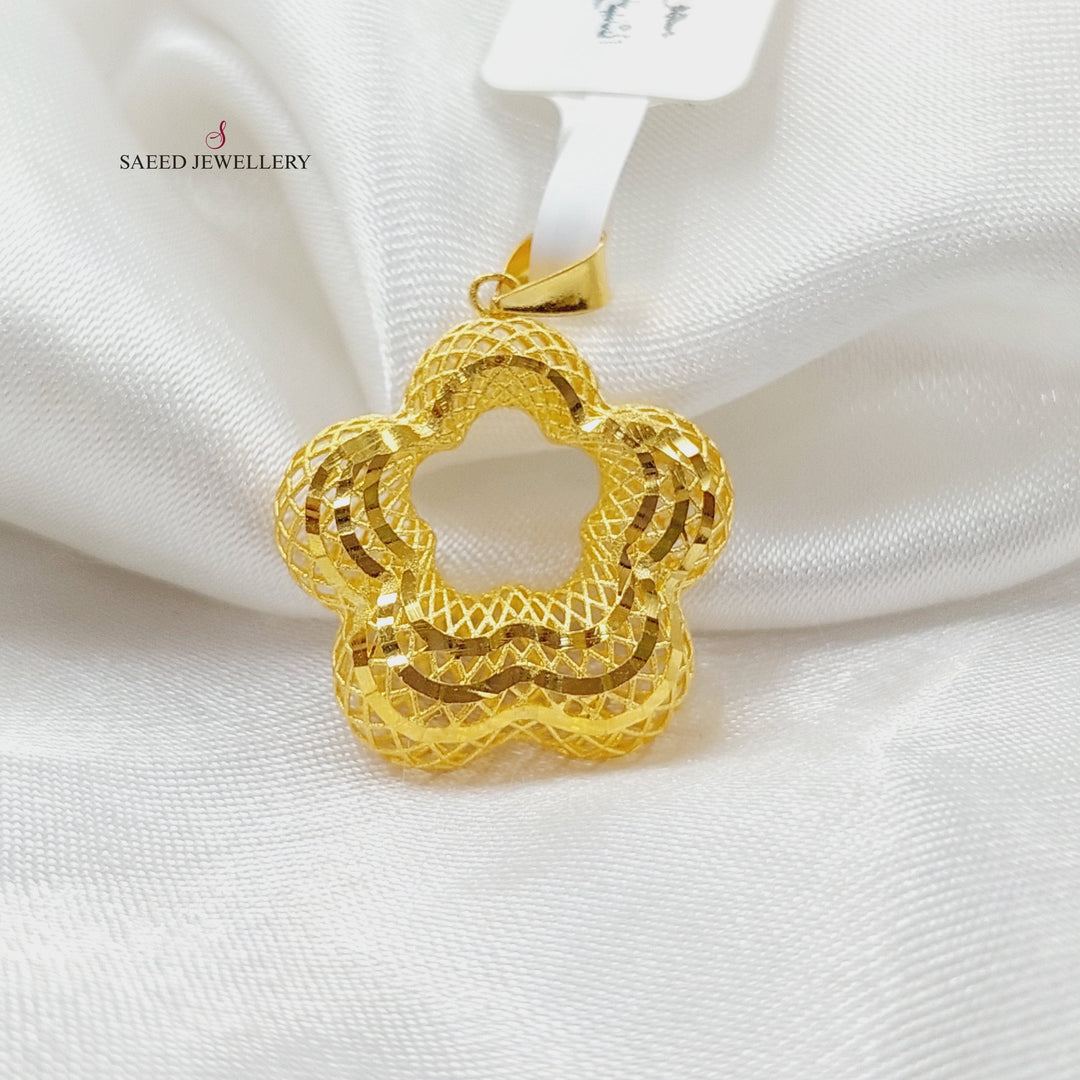 21K Gold Luxury Rose Pendant by Saeed Jewelry - Image 1