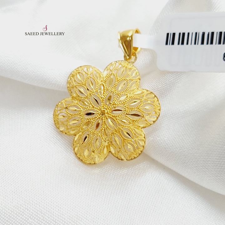 21K Gold Luxury Rose Pendant by Saeed Jewelry - Image 2