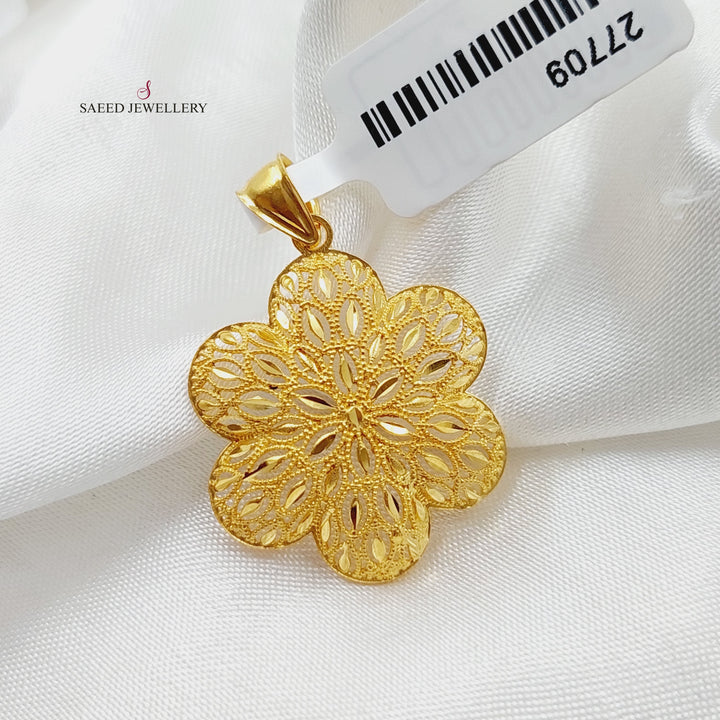 21K Gold Luxury Rose Pendant by Saeed Jewelry - Image 3