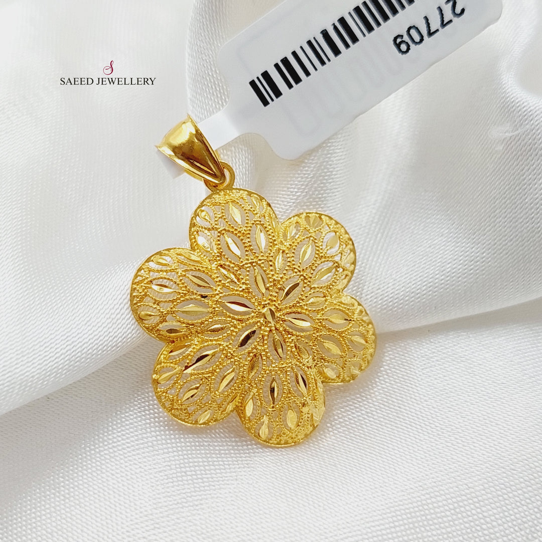 21K Gold Luxury Rose Pendant by Saeed Jewelry - Image 1