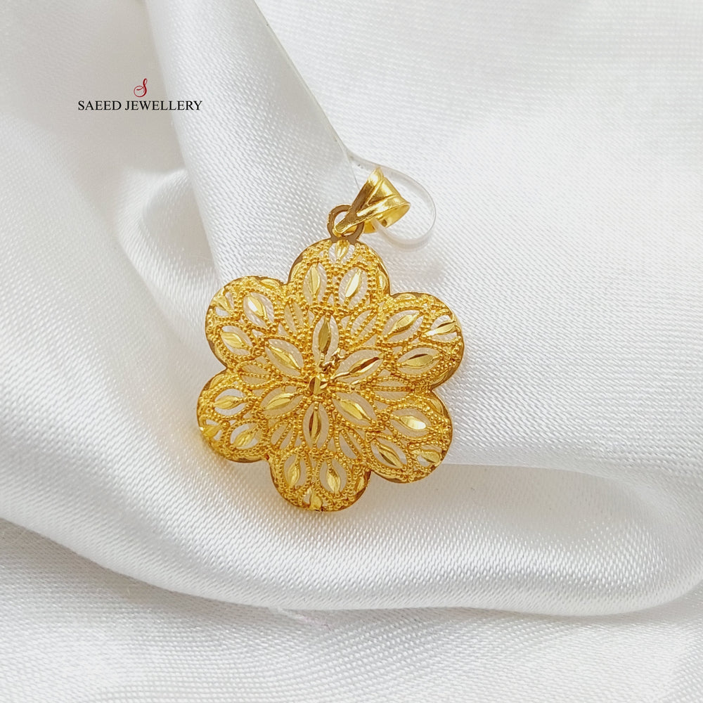 21K Gold Luxury Rose Pendant by Saeed Jewelry - Image 2