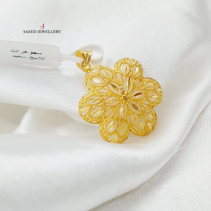 21K Gold Luxury Rose Pendant by Saeed Jewelry - Image 3