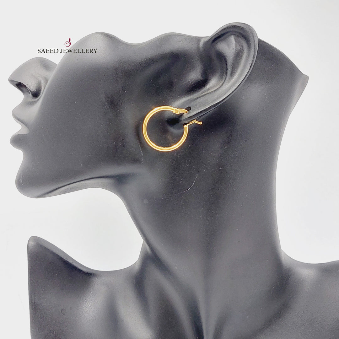 21K Gold Luxury Hoop Earrings by Saeed Jewelry - Image 2