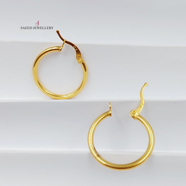 21K Gold Luxury Hoop Earrings by Saeed Jewelry - Image 1