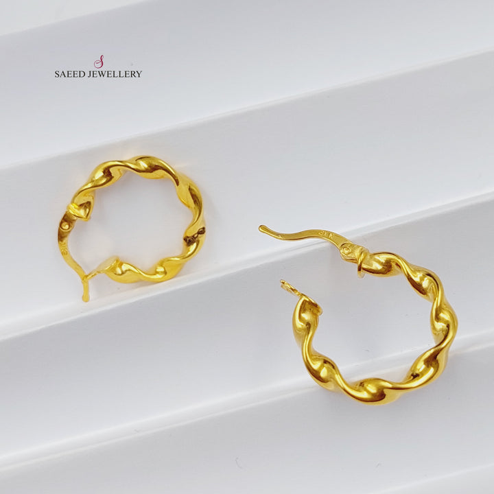 21K Gold Luxury Hoop Earrings by Saeed Jewelry - Image 3