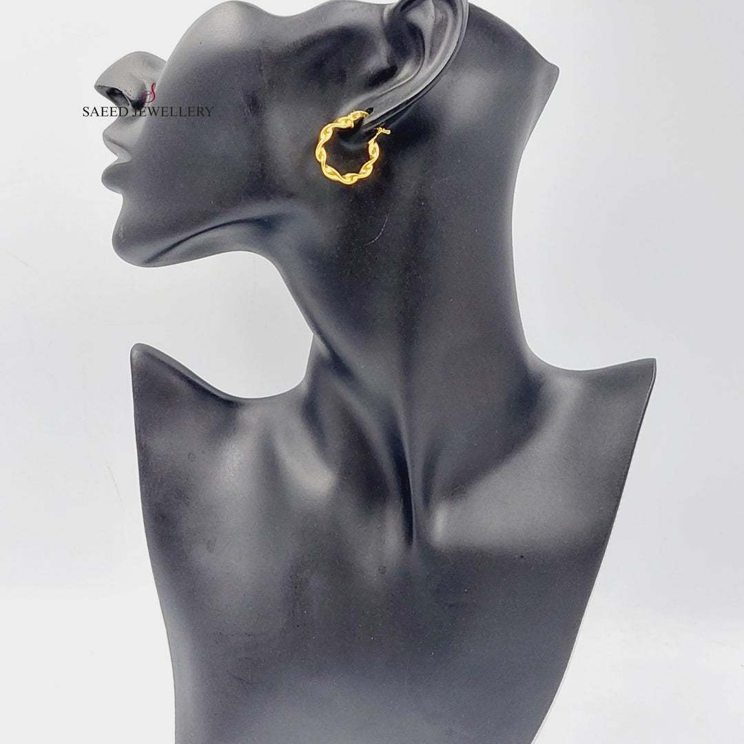 21K Gold Luxury Hoop Earrings by Saeed Jewelry - Image 4