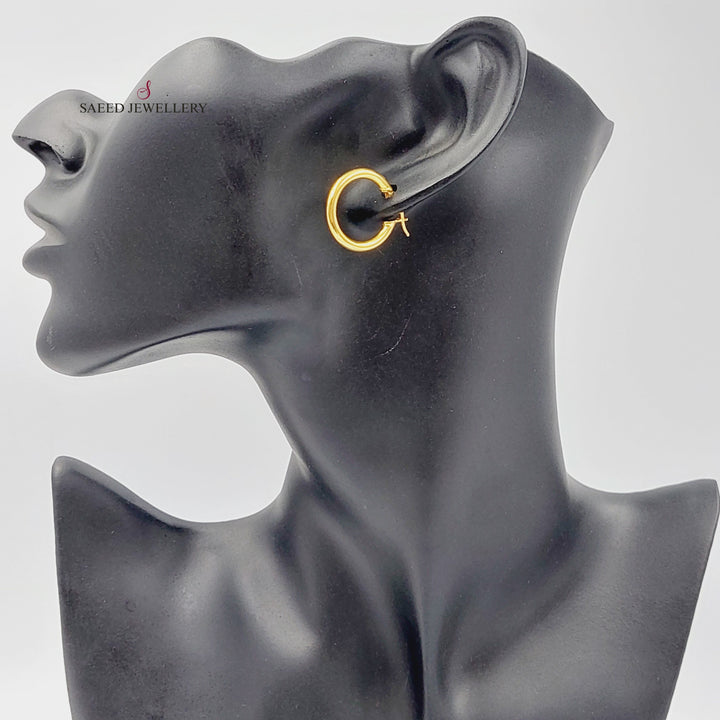 21K Gold Luxury Hoop Earrings by Saeed Jewelry - Image 2