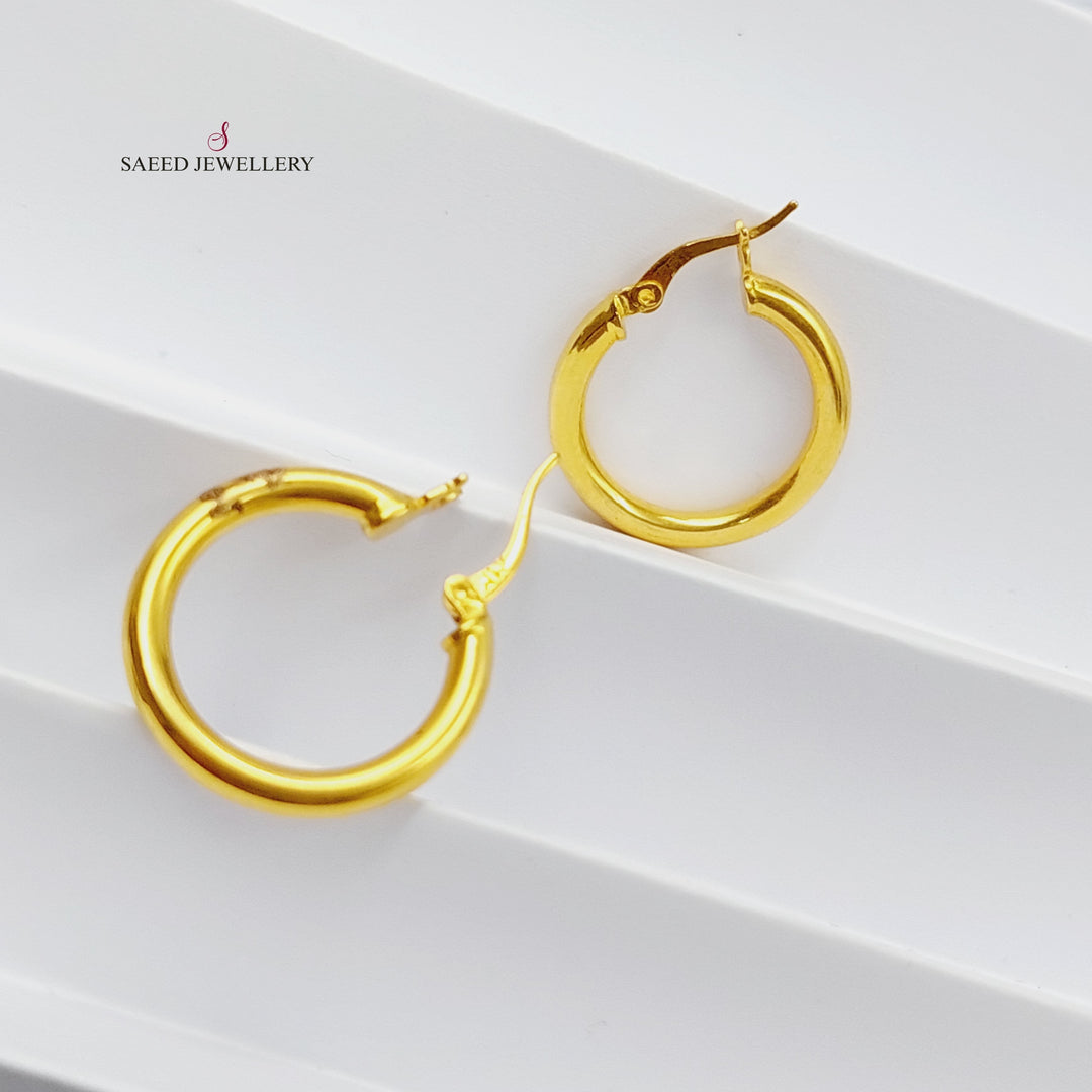 21K Gold Luxury Hoop Earrings by Saeed Jewelry - Image 1