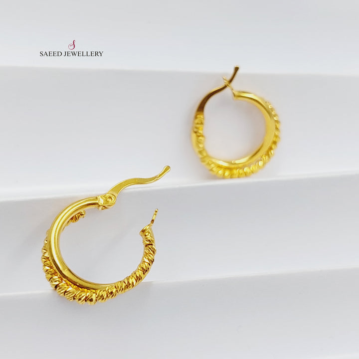 21K Gold Luxury Hoop Earrings by Saeed Jewelry - Image 4