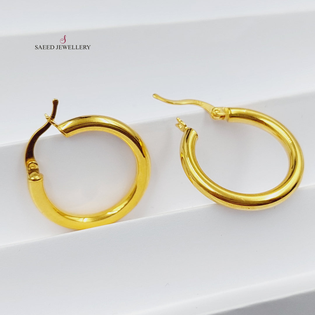 21K Gold Luxury Hoop Earrings by Saeed Jewelry - Image 1