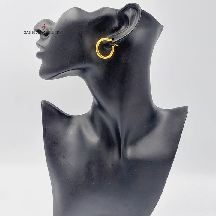 21K Gold Luxury Hoop Earrings by Saeed Jewelry - Image 4