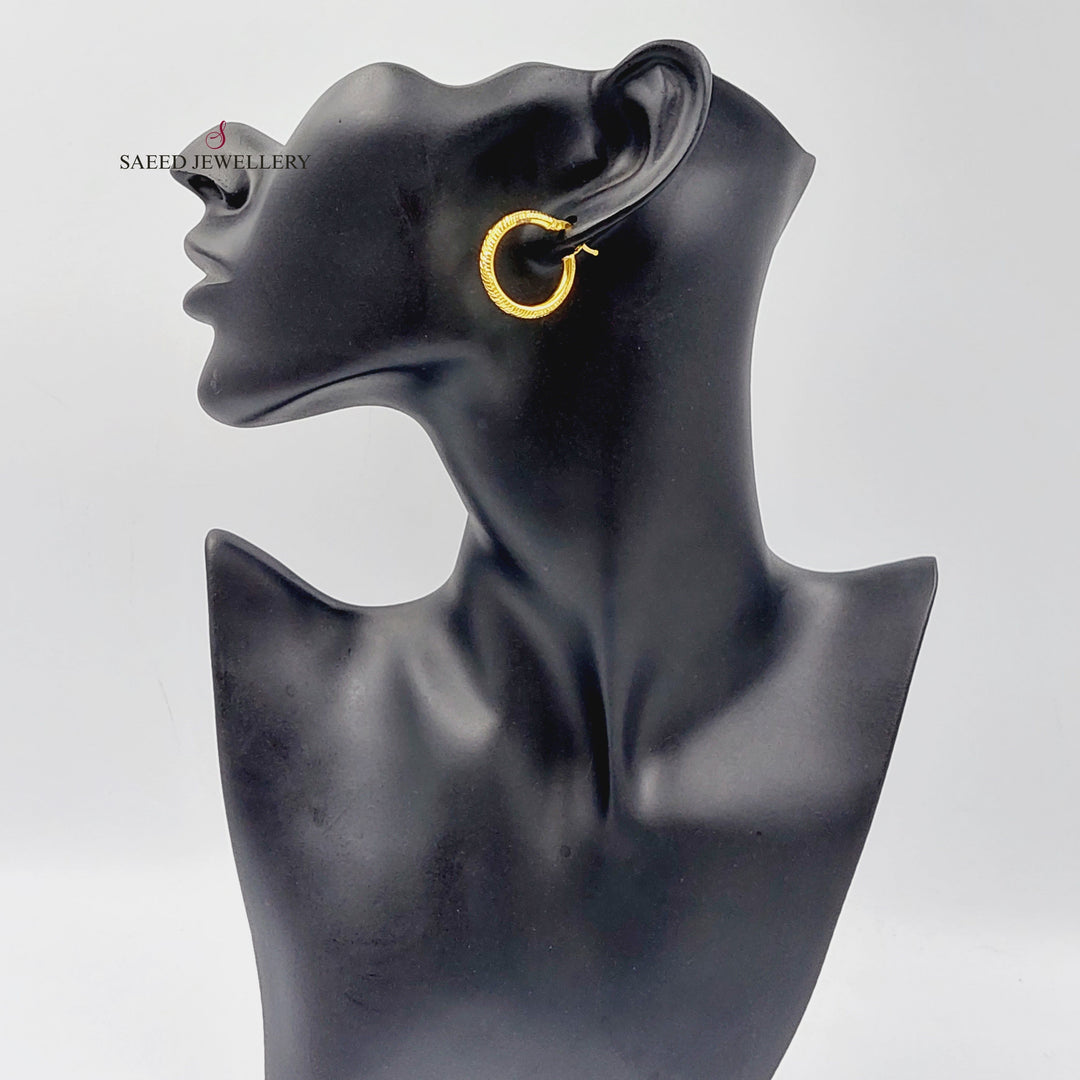 Luxury Rounded Earrings Made Of 21K Yellow Gold by Saeed Jewelry-27676