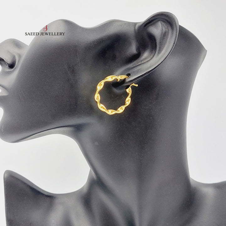 21K Gold Luxury Hoop Earrings by Saeed Jewelry - Image 5