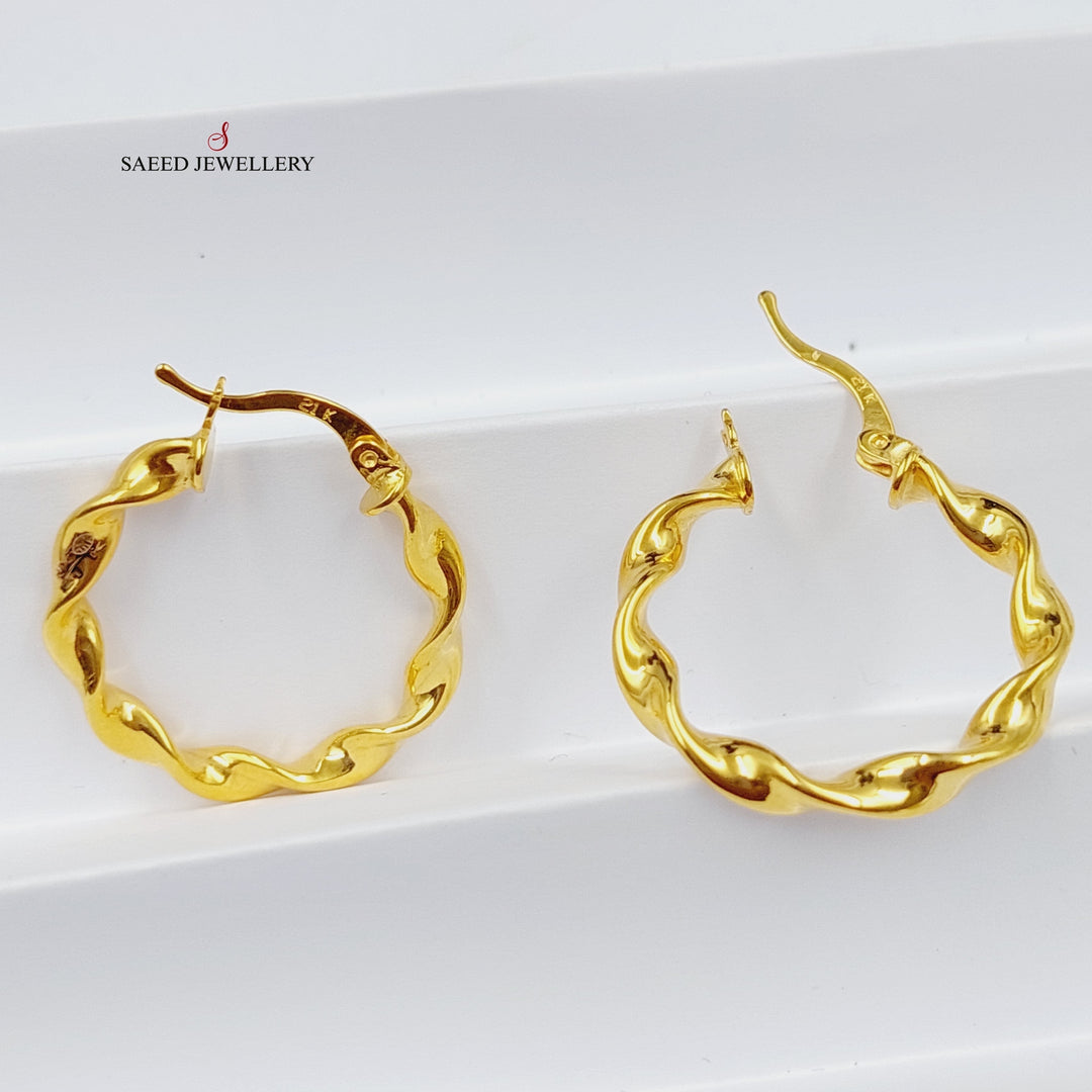 21K Gold Luxury Hoop Earrings by Saeed Jewelry - Image 2