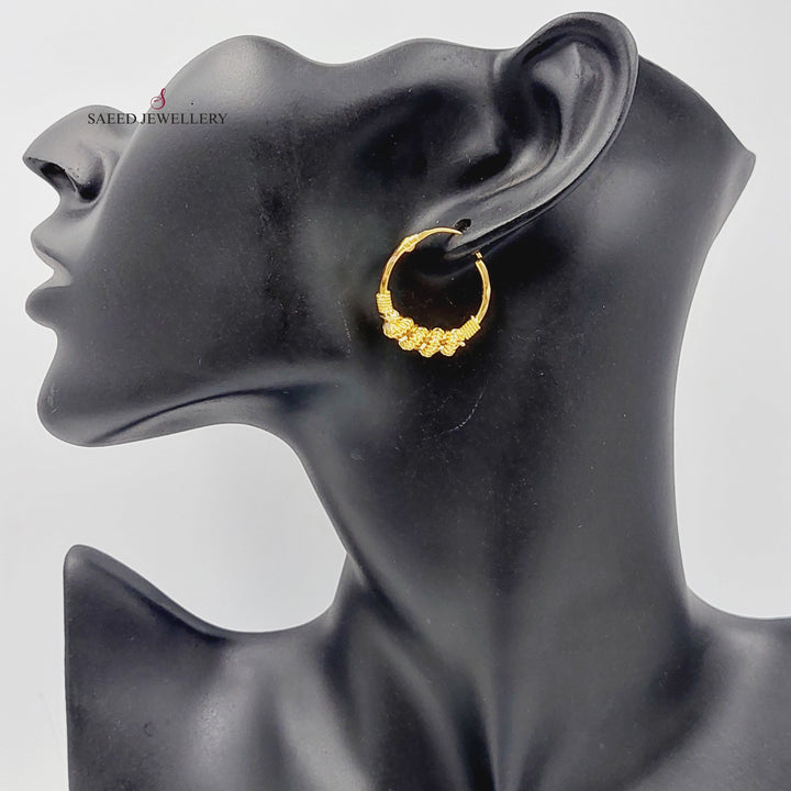 21K Gold Luxury Hoop Earrings by Saeed Jewelry - Image 2