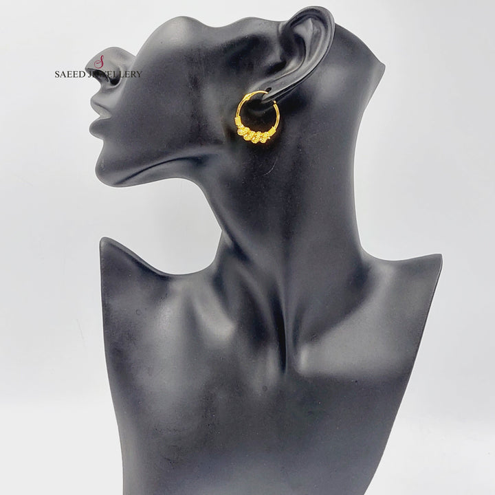 21K Gold Luxury Hoop Earrings by Saeed Jewelry - Image 3