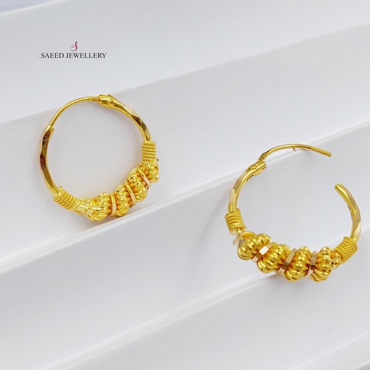 21K Gold Luxury Hoop Earrings by Saeed Jewelry - Image 5