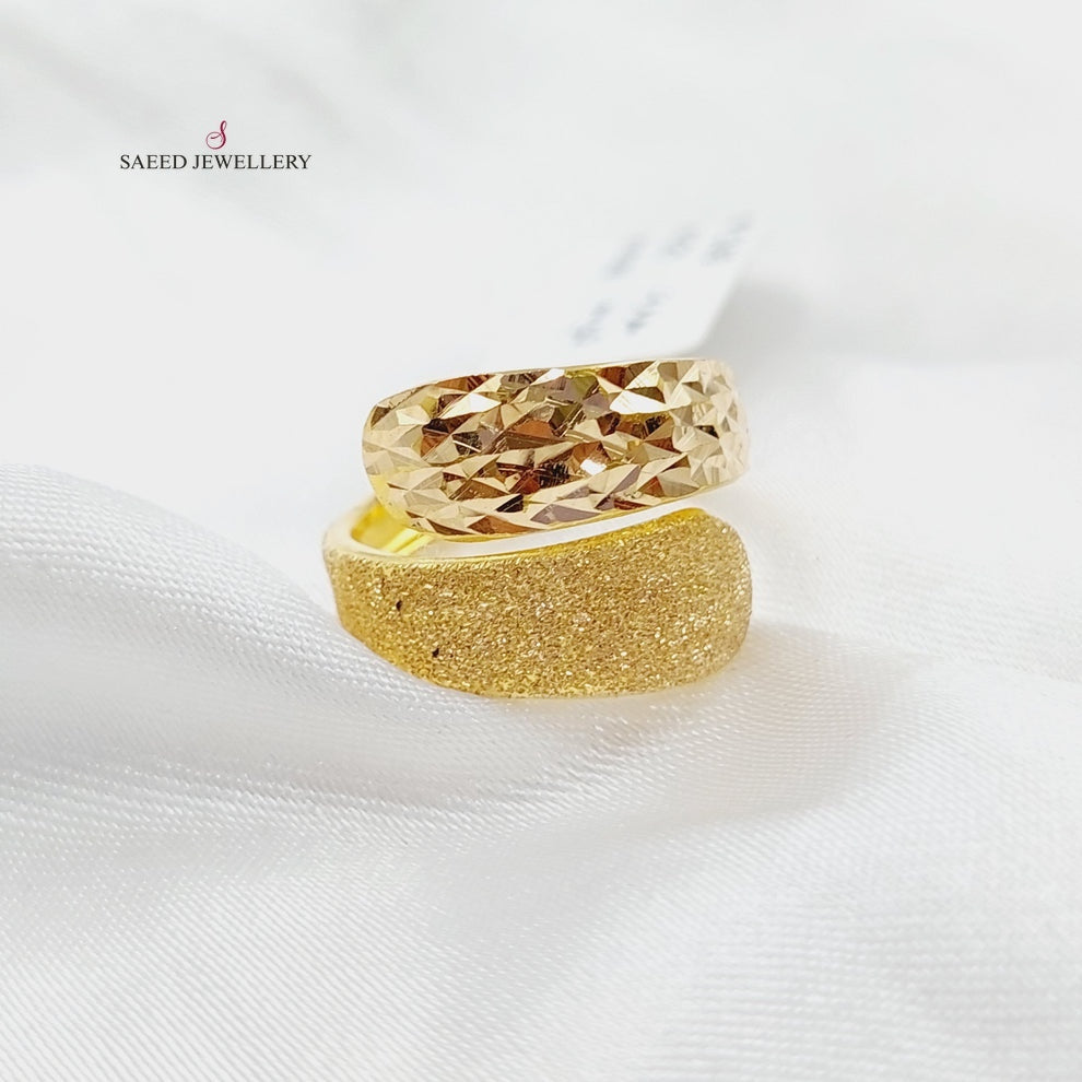 21K Gold Luxury Sanded Ring by Saeed Jewelry - Image 3