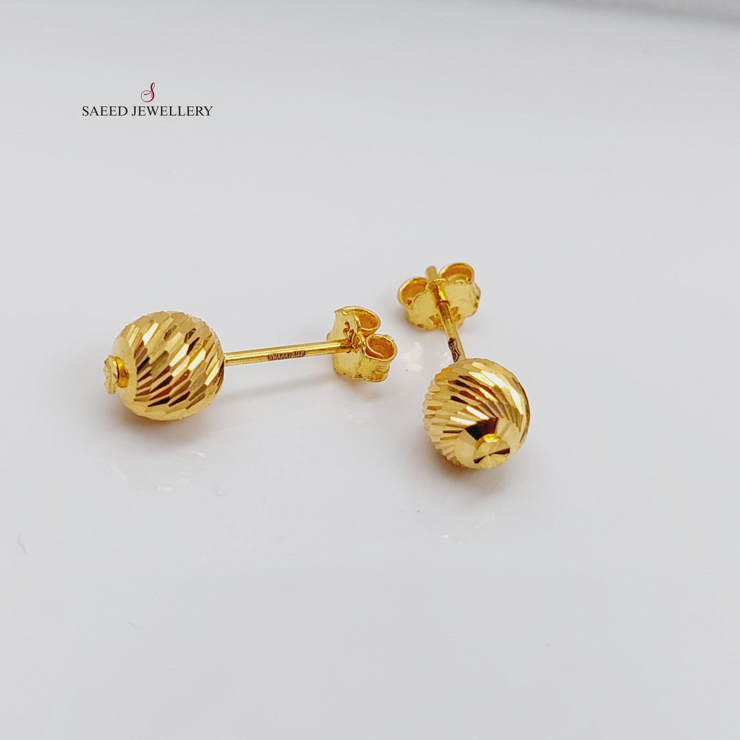 21K Gold Luxury Screw Earrings by Saeed Jewelry - Image 4