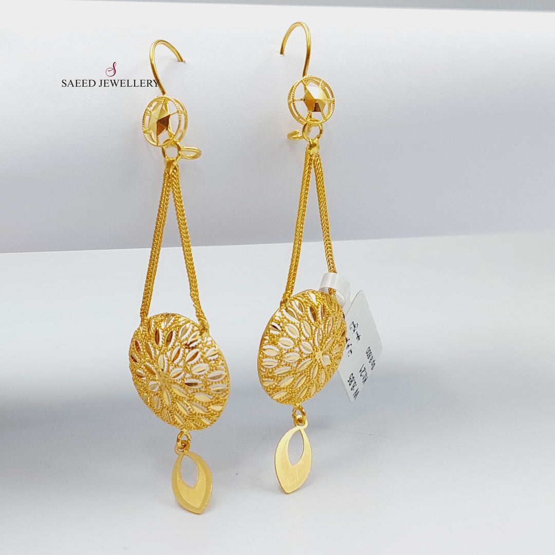 21K Gold Luxury Tears Earrings by Saeed Jewelry - Image 4