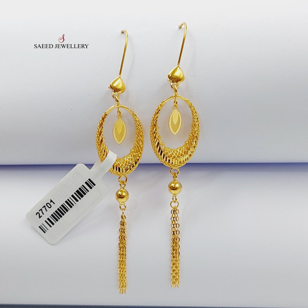 21K Gold Luxury Tears Earrings by Saeed Jewelry - Image 1