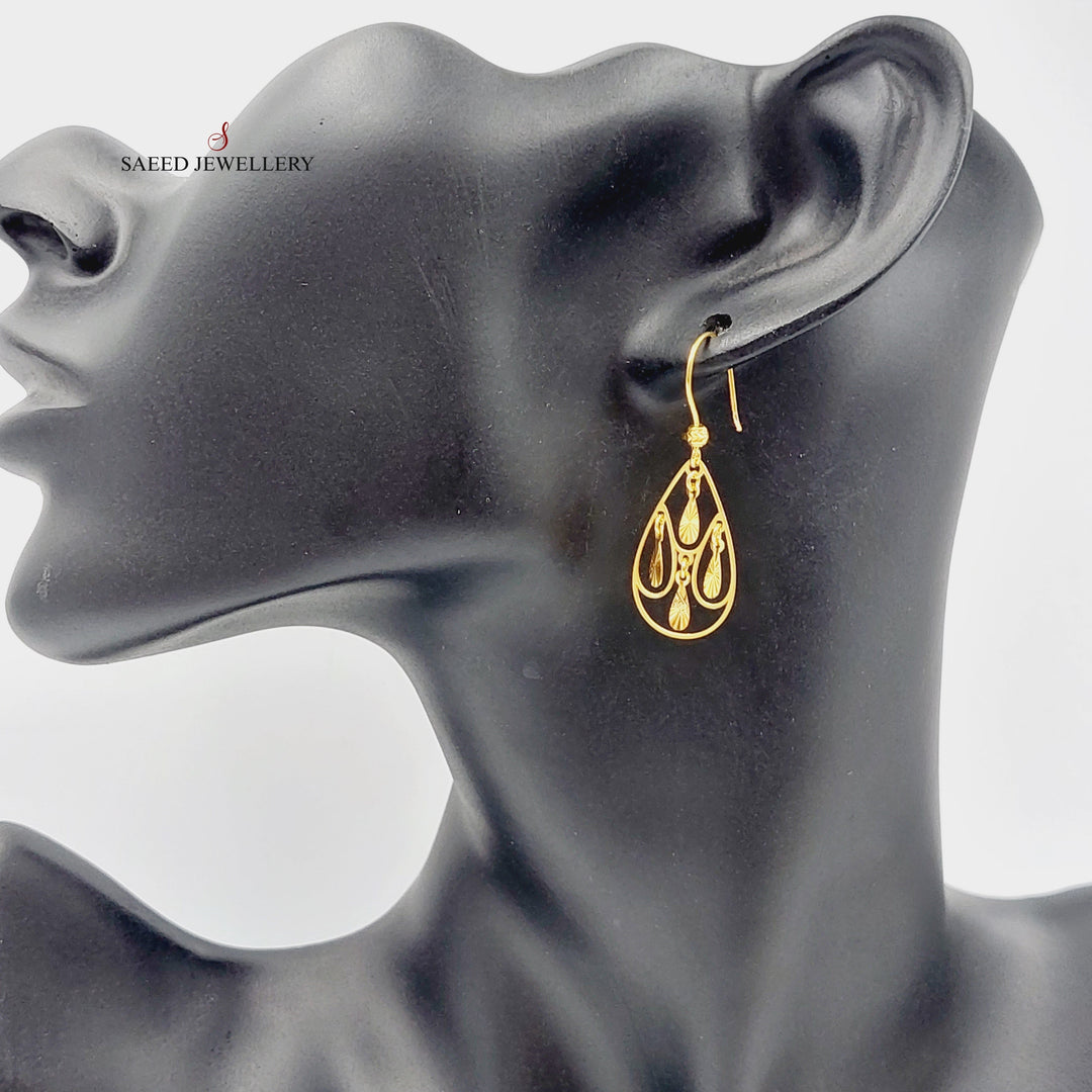 Luxury Tears Earrings Made Of 21K Yellow Gold by Saeed Jewelry-27702