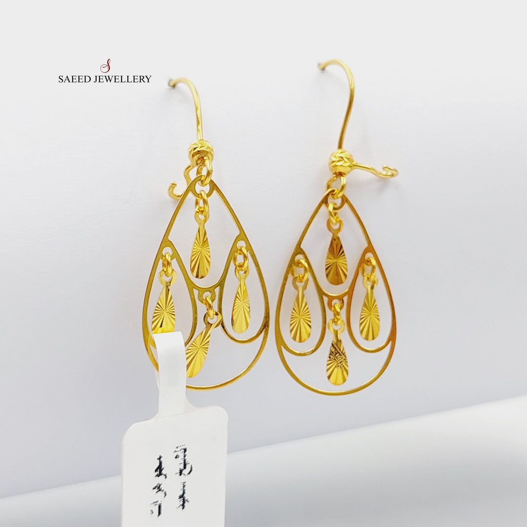 Luxury Tears Earrings Made Of 21K Yellow Gold by Saeed Jewelry-27702