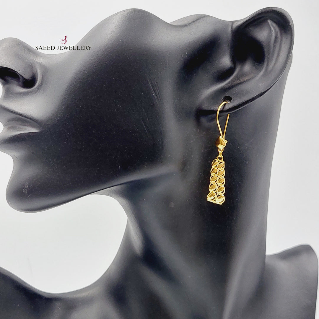 21K Gold Luxury Tears Earrings by Saeed Jewelry - Image 2