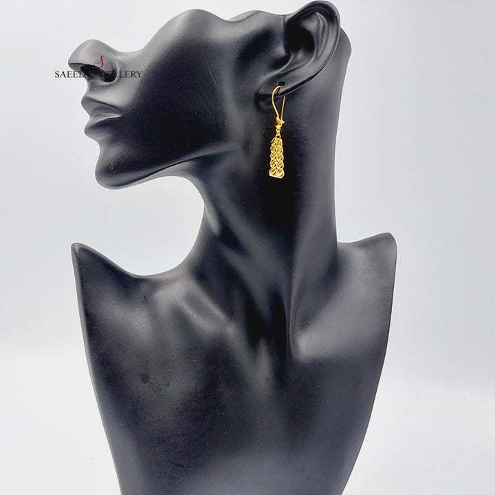 21K Gold Luxury Tears Earrings by Saeed Jewelry - Image 3