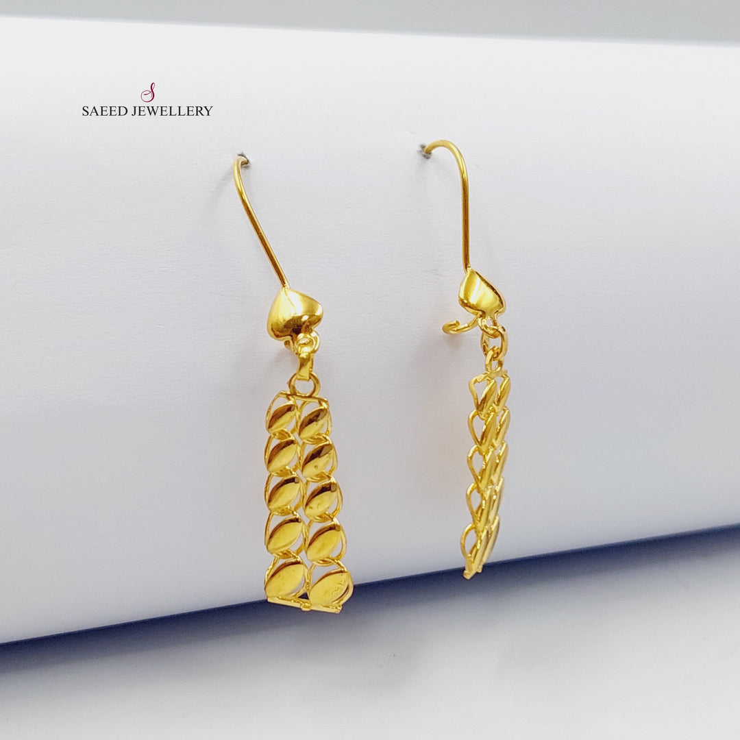 21K Gold Luxury Tears Earrings by Saeed Jewelry - Image 5