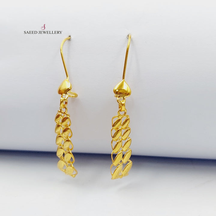 21K Gold Luxury Tears Earrings by Saeed Jewelry - Image 1