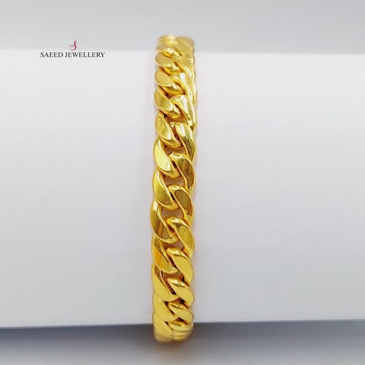 21K Gold Medium Thickness Cuban Links Bracelet by Saeed Jewelry - Image 7