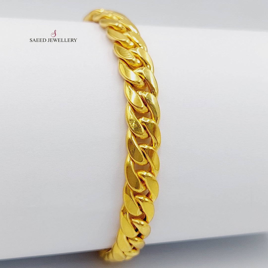 21K Gold Medium Thickness Cuban Links Bracelet by Saeed Jewelry - Image 1