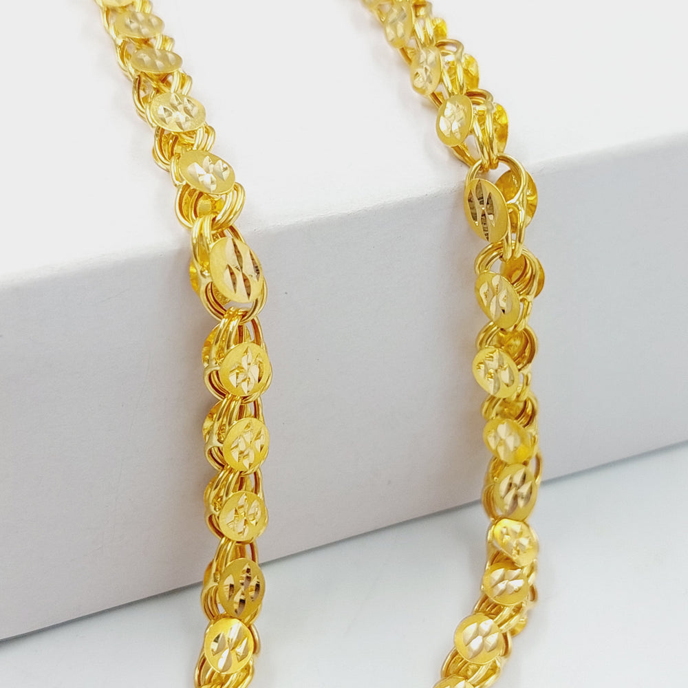 Medium Thickness Jarir Halabi Necklace Made Of 21K Yellow Gold by Saeed Jewelry-28434