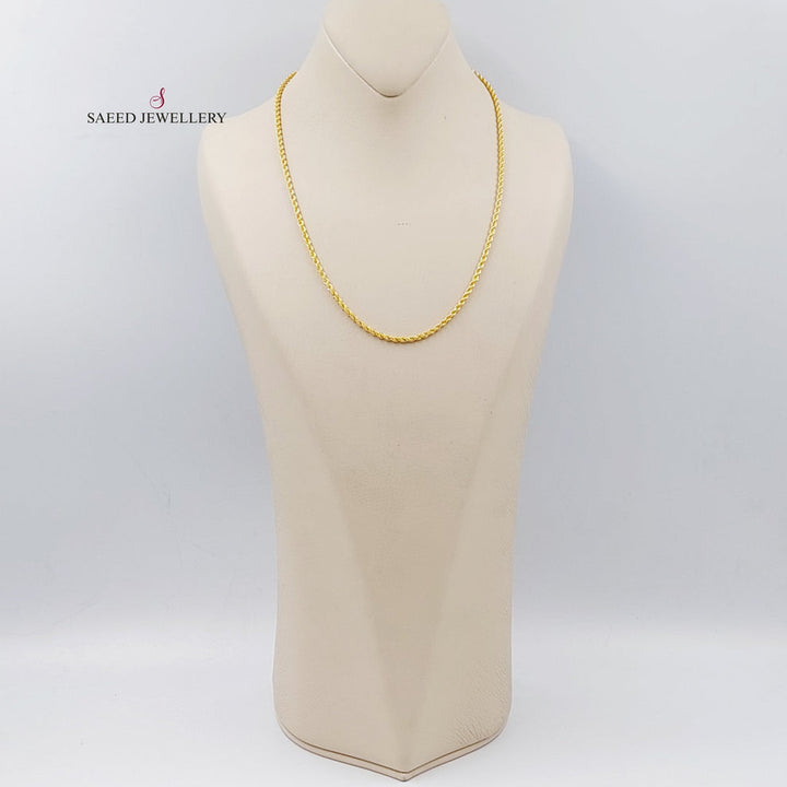 21K Gold Medium Thickness Rope Chain by Saeed Jewelry - Image 4