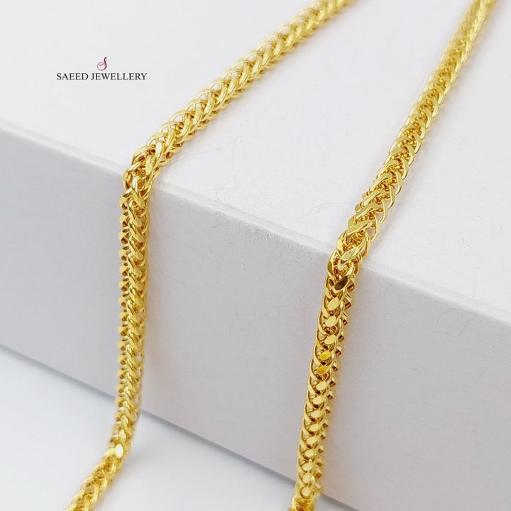 21K Gold Medium Thickness Franco Chain by Saeed Jewelry - Image 5