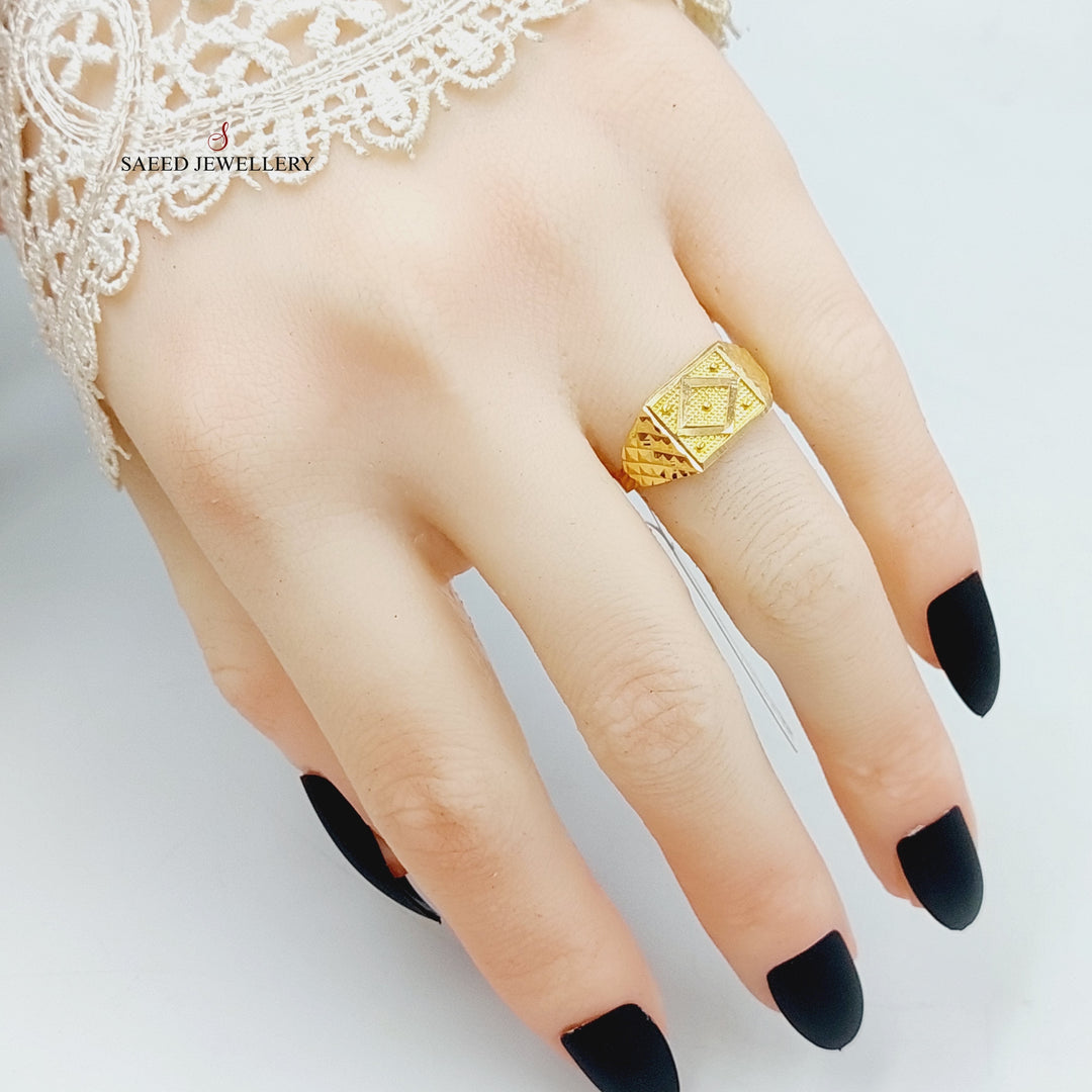 Mens Ring Made Of 21K Yellow Gold by Saeed Jewelry-28349