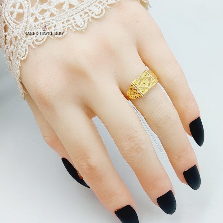 Mens Ring Made Of 21K Yellow Gold by Saeed Jewelry-28349