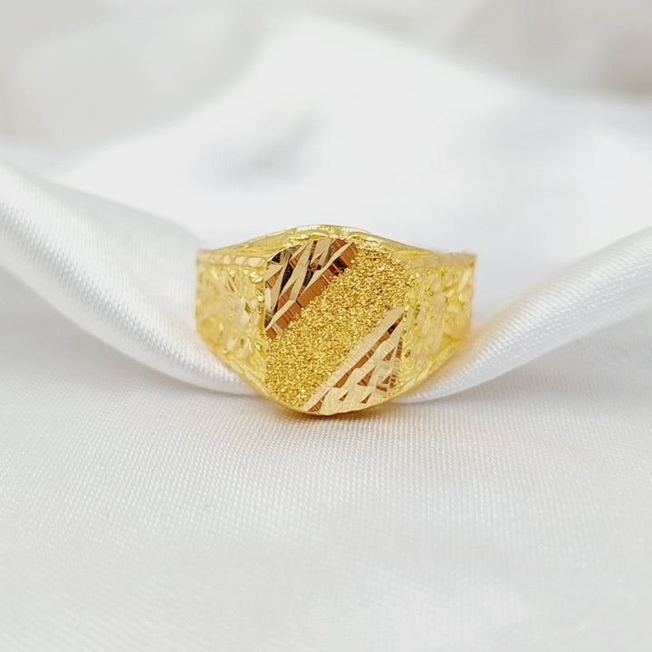 21K Gold Mens Ring by Saeed Jewelry - Image 3