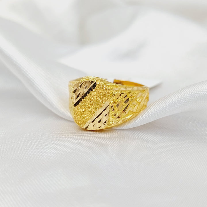 21K Gold Mens Ring by Saeed Jewelry - Image 4
