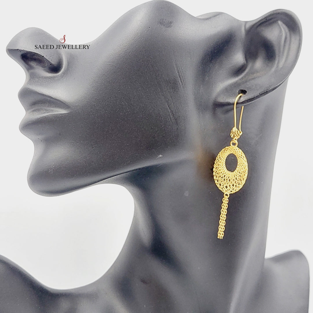 21K Gold Moon Earrings by Saeed Jewelry - Image 3